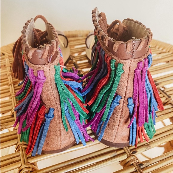 ZARA Boho Gladiator Fringe Sandals Size EU 37 | US 6.5 Womens - Picture 9 of 9